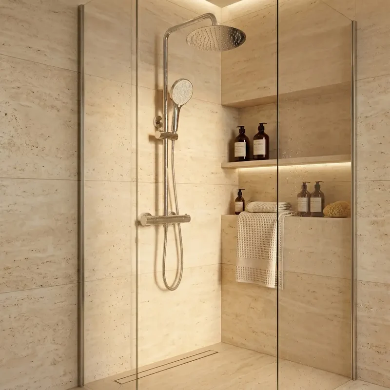 Dusche mit Thermostat Lungo Chrom