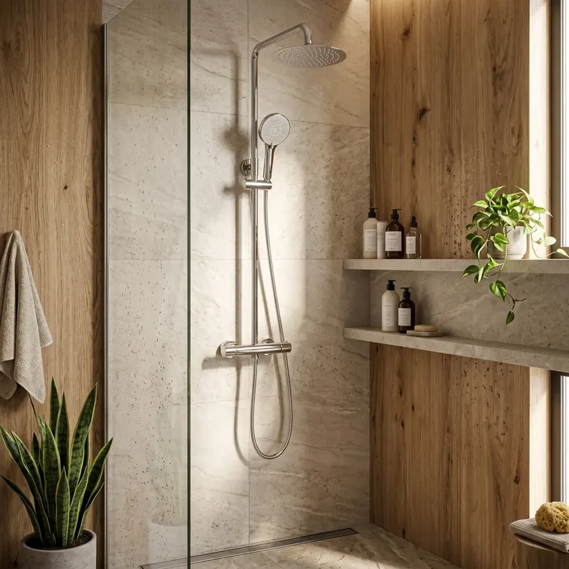 Dusche mit Thermostat Lungo Chrom