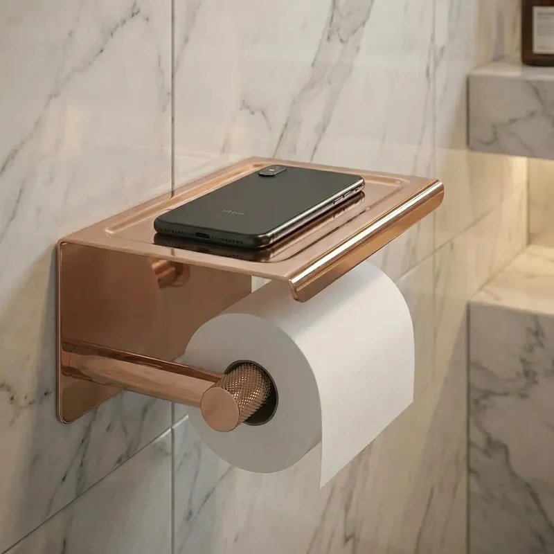 Toilettenpapierhalter mit Ablage 6613 Modern Kupfer