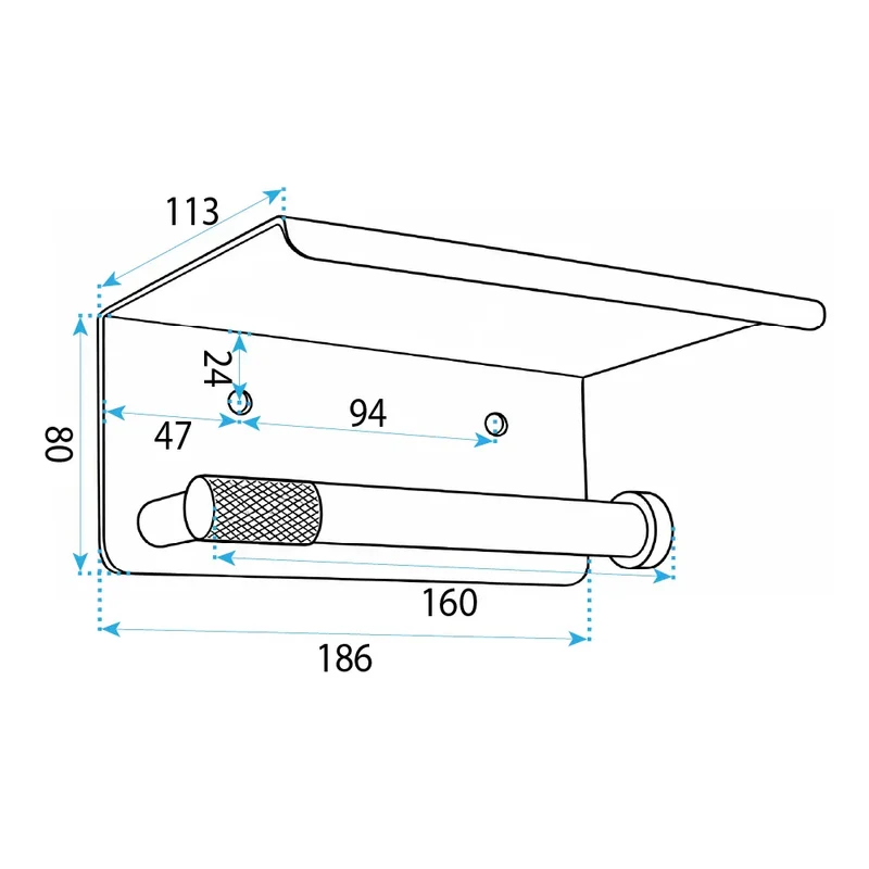 Toilettenpapierhalter mit Ablage 6613 Modern Kupfer