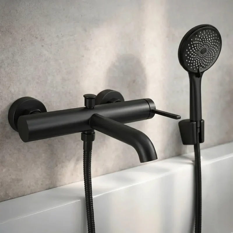 Badewannenarmatur Rivo Schwarz