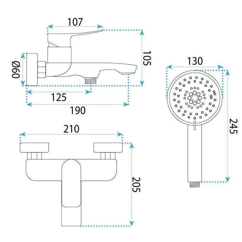Duschsystem Vision Kupfer Matt