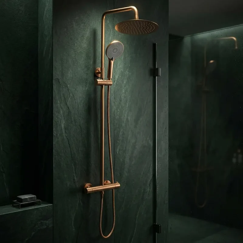 Dusche mit Thermostat Lungo Kupfer Matt