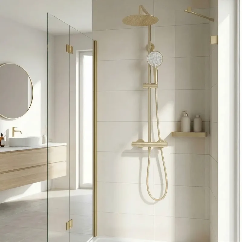 Dusche mit Thermostat Lungo Gold Matt