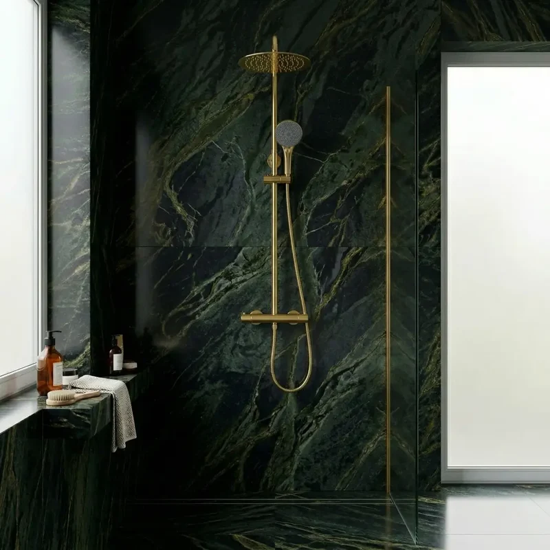 Dusche mit Thermostat Lungo Gold