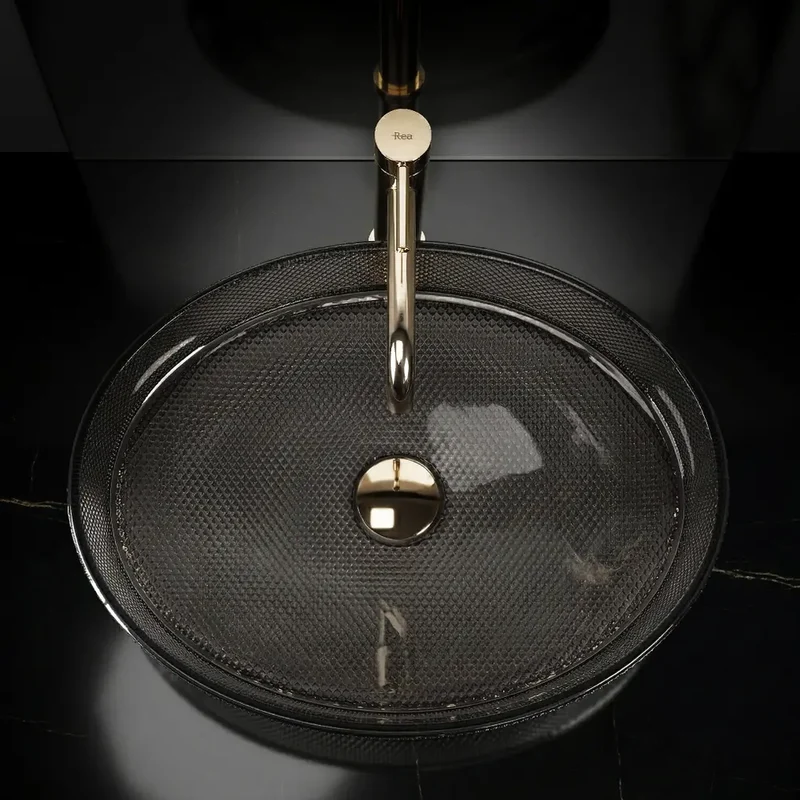 Aufsatzwaschbecken Mirella Schwarz 49,5x38cm
