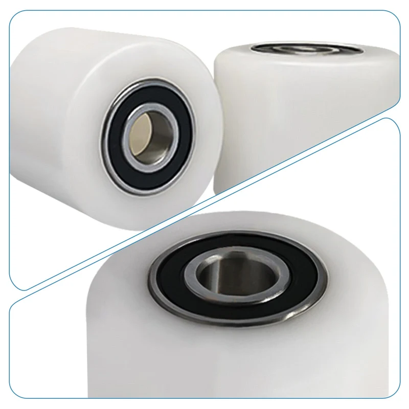 XIIW 2x Nylon Hubwagenrollen 80x70 mm Weiß, Achse 20 mm, Lastrollen für Handhubwagen, bis 1000 kg pro Rolle