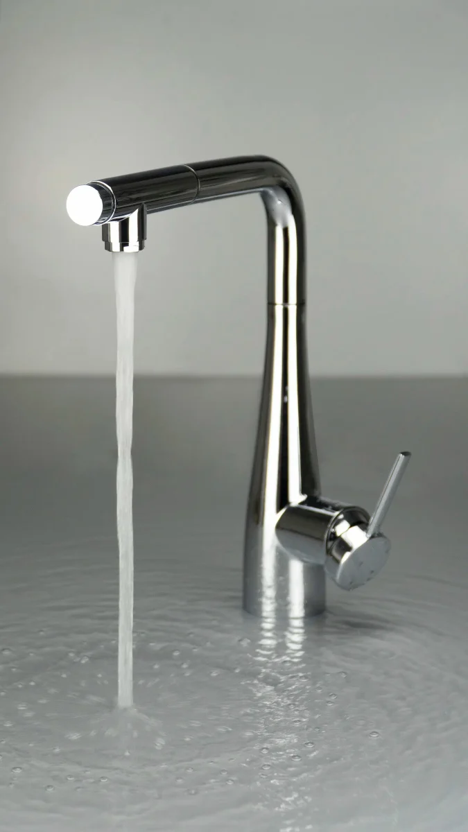DEANTE Eridan Küchenarmatur mit Anschluss für Wasserfilter und ausziehbarer Auslaufbrause // Chrom // BRE-075M