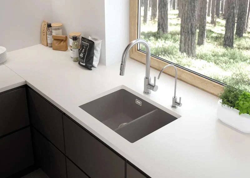 DEANTE Eridan Granitspülbecken - 1.5-Becken // Anthrazit Metallic // ZQE-T503