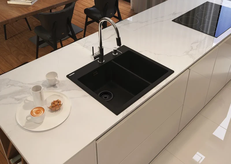 DEANTE Eridan Granitspülbecken - 1.5-Becken // Nero // ZQE-N503
