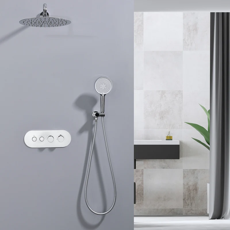 HOMELODY Duschsystem Chrom Unterputz Duscharmatur Duschsystem mit Thermostat 40℃