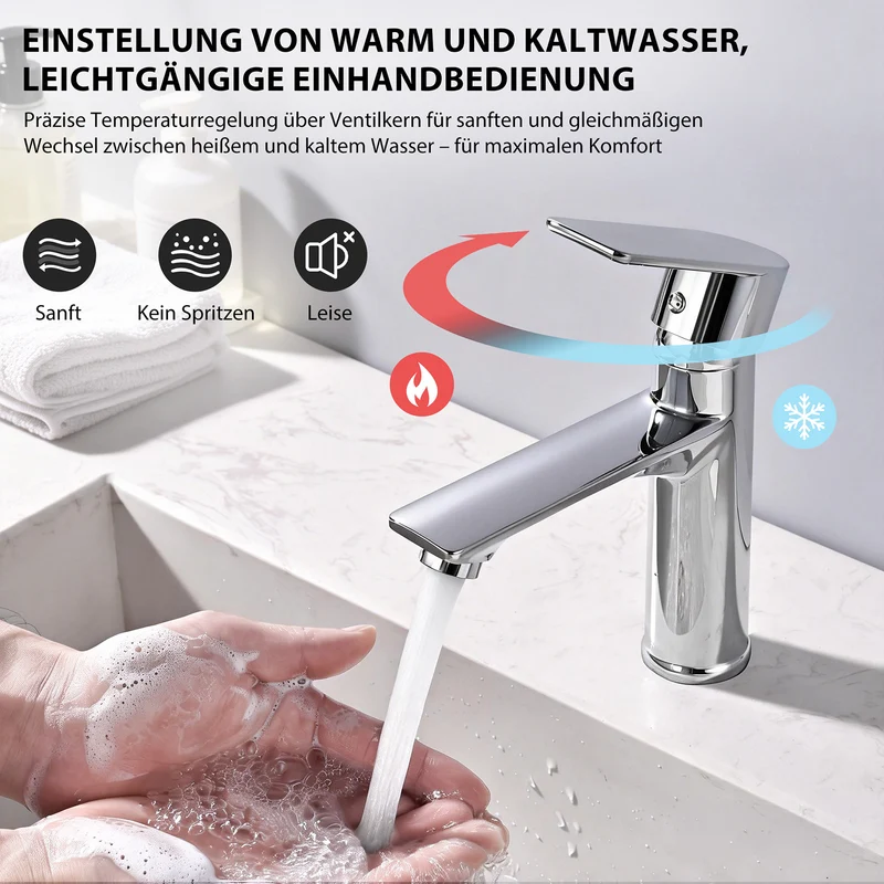 Homelody Waschtischarmatur Badezimmer Einhebelmischer Mischbatterien