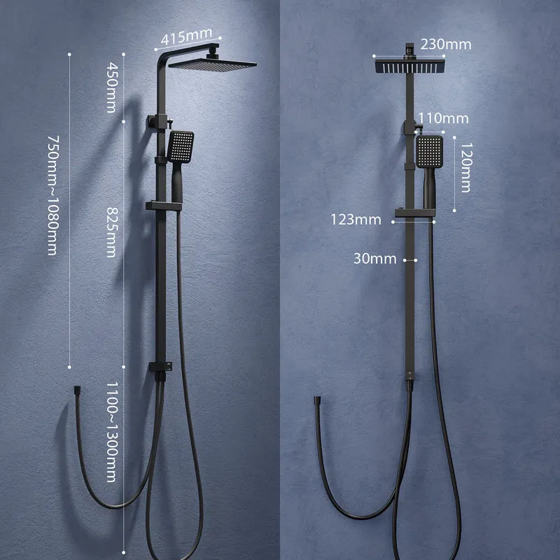 HOMELODY Duschsystem mit Thermostat Komplettset mit Wasserfall-Badewannen-Mischbatterie mit 4-Funktions-Handbrause