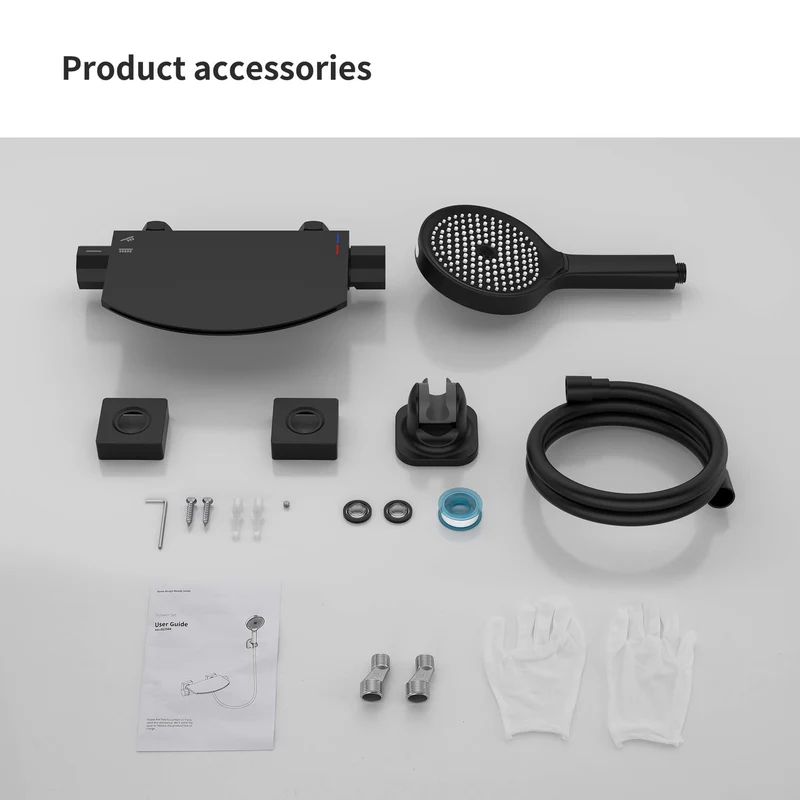 HOMELODY Wasserfall-Badewannen-Mischbatterie mit 4-Funktions-Handbrause