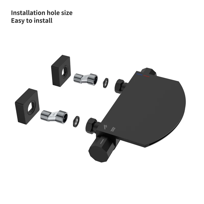 HOMELODY Wasserfall-Badewannen-Mischbatterie mit 4-Funktions-Handbrause