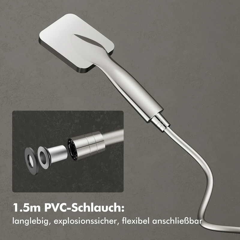 HOMELODY Duschsystem 3 Funktion Thermostat Duschsystem Regendusche mit Duscharmatur, quadratischem Duschkopf