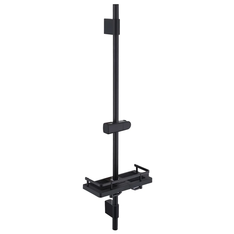 Homelody Duschstange ohne Bohren Edelstahl höhenverstellbar mit Ablage,90cm