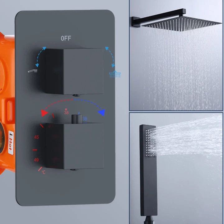 Homelody Unterputz-Duschsystem Thermostat Messing Dusche