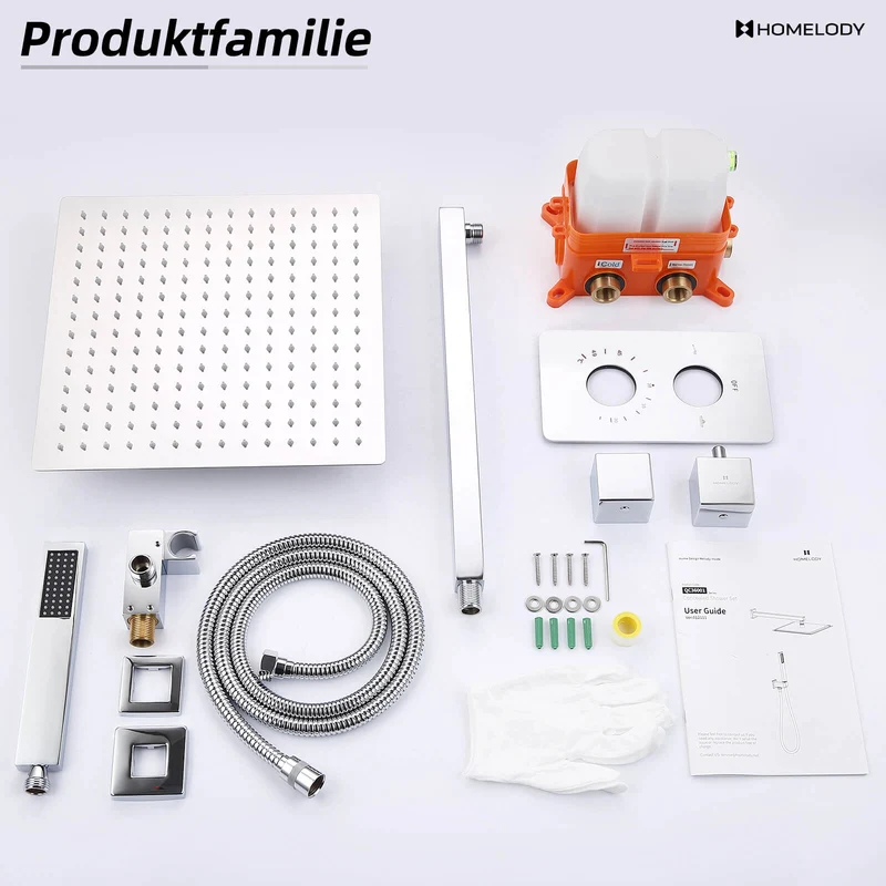 Homelody Unterputz-Duschsystem Thermostat Messing Dusche