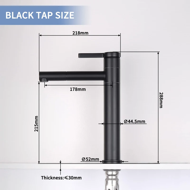 Doppelt 360° drehbar Hohe Waschtischarmatur Chrom Homelody Wasserhahn Bad für Waschbecken im Badezimmer armaturen