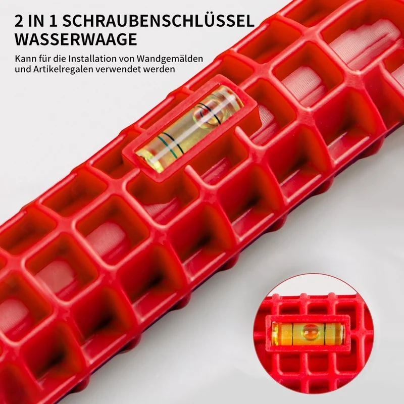 Homelody Rohrschlüssel 8 in 1 Spülenschlüssel Armaturenschlüssel Multifunktion Rohrschlüssel, Wasserhahn Schlüssel Wasserhahn Werkzeug Rohrzange Spülenschlüssel