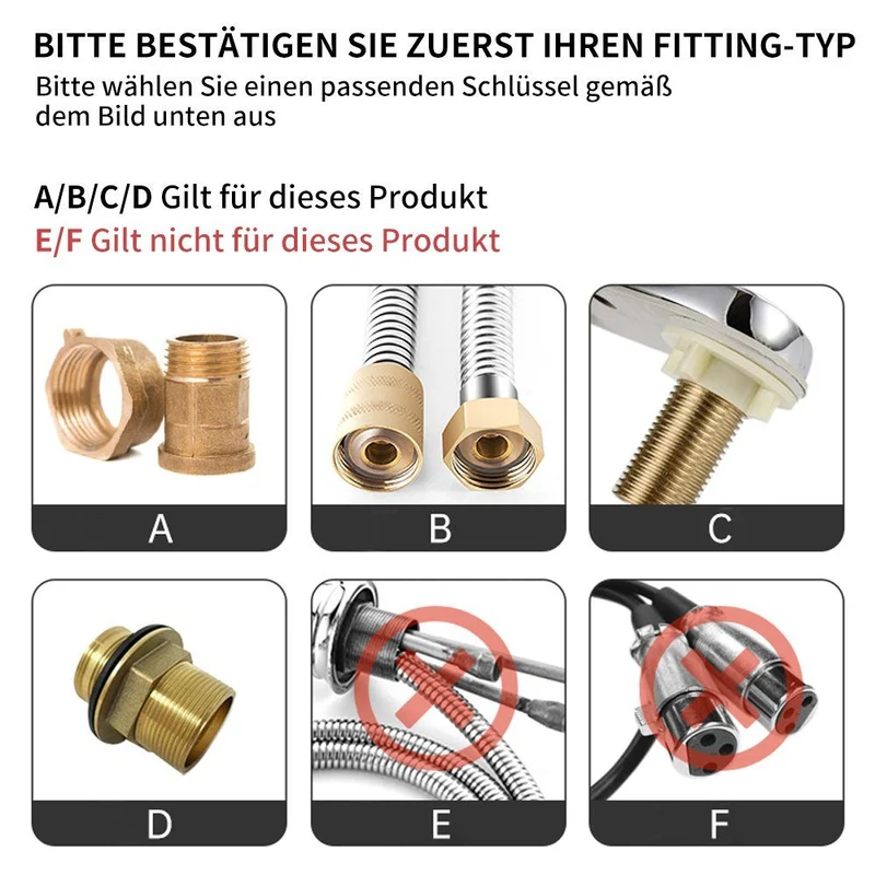 Homelody Rohrschlüssel 8 in 1 Spülenschlüssel Armaturenschlüssel Multifunktion Rohrschlüssel, Wasserhahn Schlüssel Wasserhahn Werkzeug Rohrzange Spülenschlüssel
