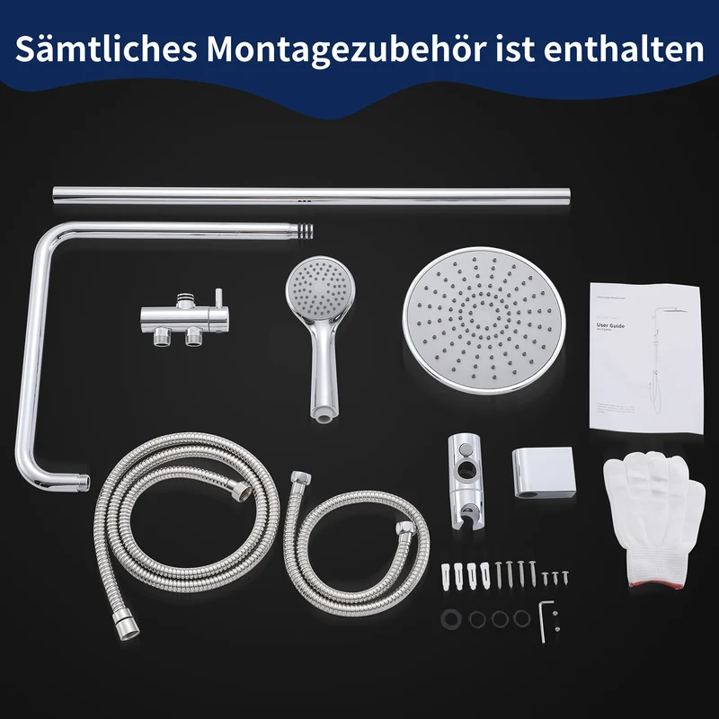 Homelody Duschsystem Abnehmbares Duschsystem mit Wasserfall Badzubehör Duschzubehör