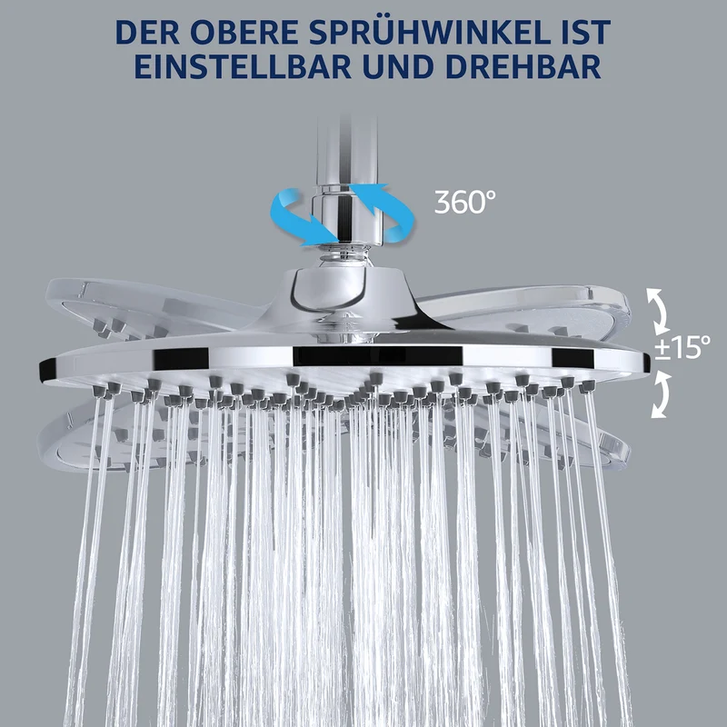 Homelody Duschsystem Abnehmbares Duschsystem mit Wasserfall Badzubehör Duschzubehör