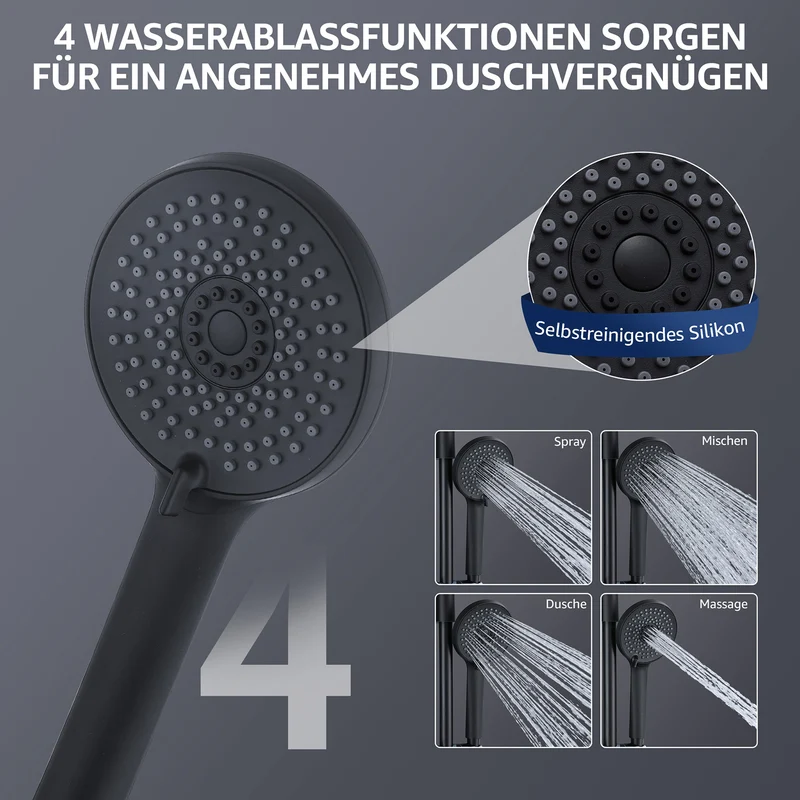 Homelody Duschsystem Abnehmbares Duschsystem mit Wasserfall Badzubehör Duschzubehör
