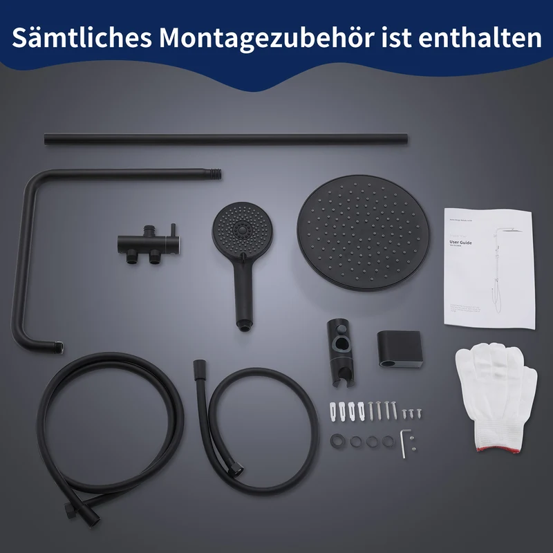 Homelody Duschsystem Abnehmbares Duschsystem mit Wasserfall Badzubehör Duschzubehör
