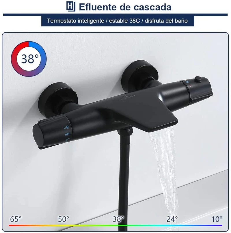 Homelody Thermostat Wasserfall Badewannenarmatur Wasserhahn Badewanne duschthermostat für Badzimmer
