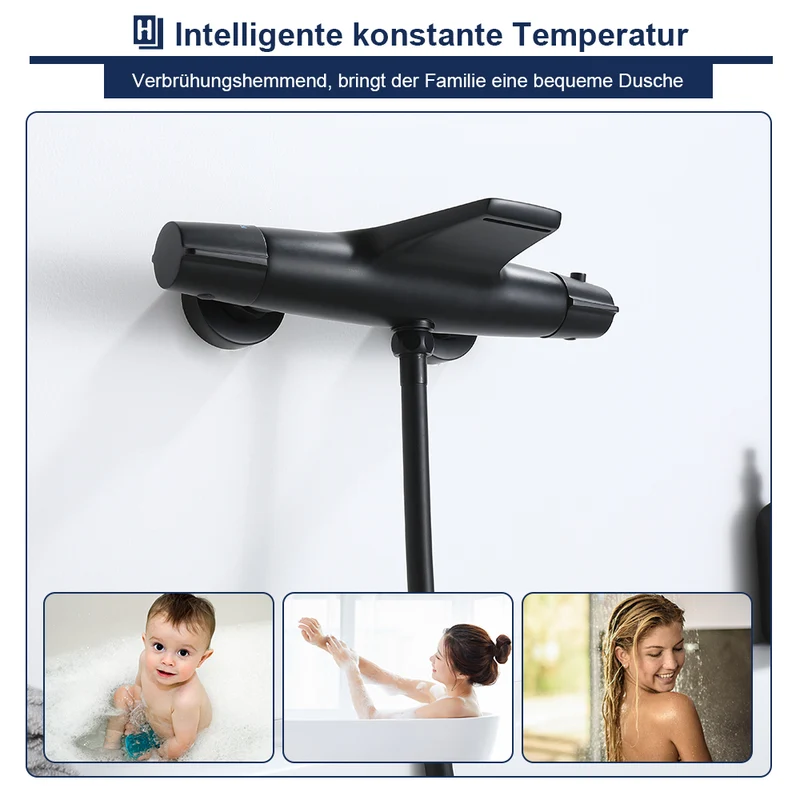 Homelody Thermostat Wasserfall Badewannenarmatur Wasserhahn Badewanne duschthermostat für Badzimmer
