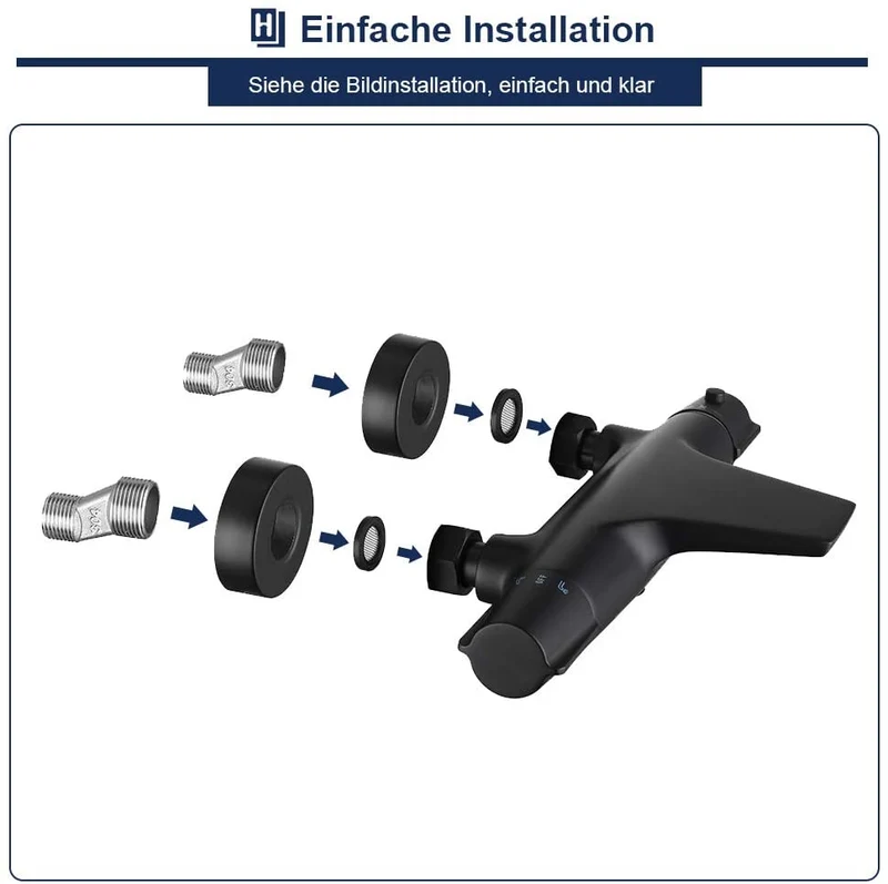 Homelody Thermostat Wasserfall Badewannenarmatur Wasserhahn Badewanne duschthermostat für Badzimmer