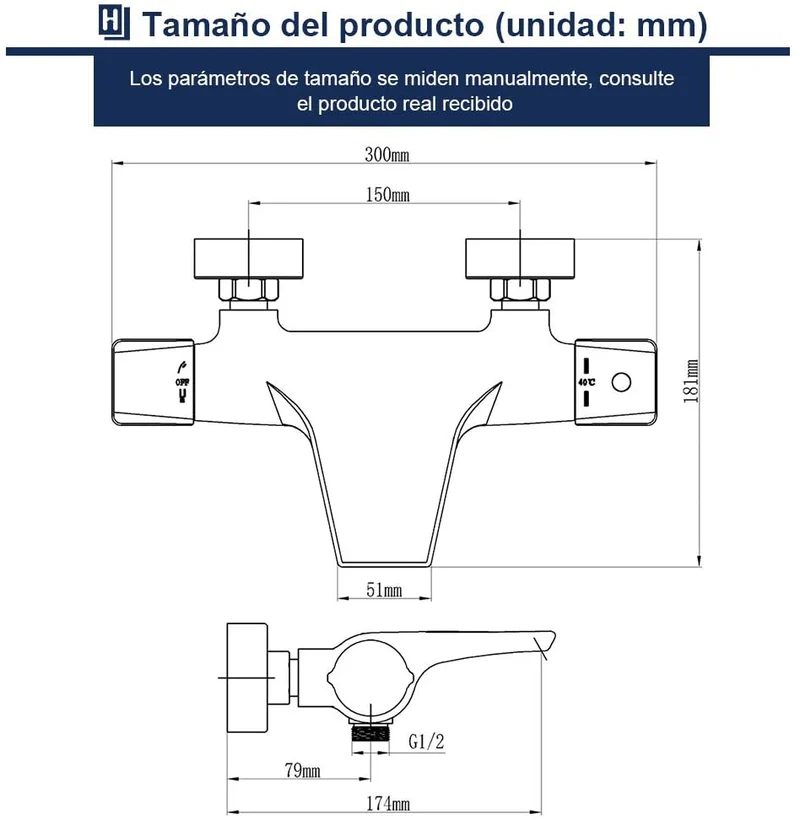 Homelody Thermostat Wasserfall Badewannenarmatur Wasserhahn Badewanne duschthermostat für Badzimmer