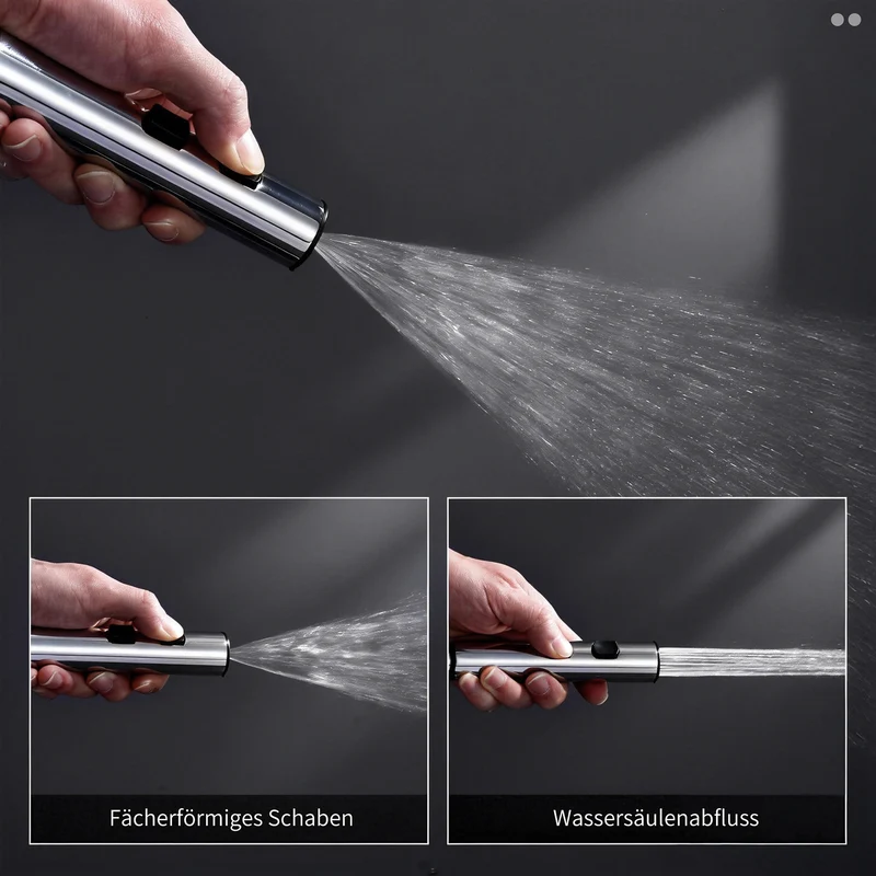 Homelody Duschsystem Messing 4 Wasserausgabe Modi, Duscharmatur Komplettset，Duschset Digitale Temperaturanzeige mit Atmosphärenlicht，Dusche Komplett