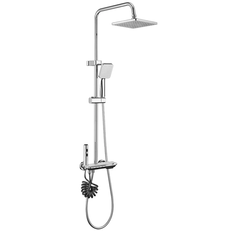 Homelody Duschsystem Messing 4 Wasserausgabe Modi, Duscharmatur Komplettset，Duschset Digitale Temperaturanzeige mit Atmosphärenlicht，Dusche Komplett