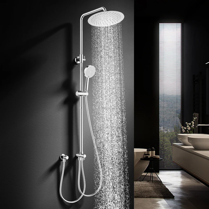 Homelody Duschsystem 12'' Regendusche, Höhenverstellbar, 2-Wege Umschalter, Edelstahl