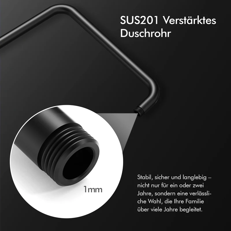 Homelody Duschsystem 12'' Regendusche, Höhenverstellbar, 2-Wege Umschalter, Edelstahl