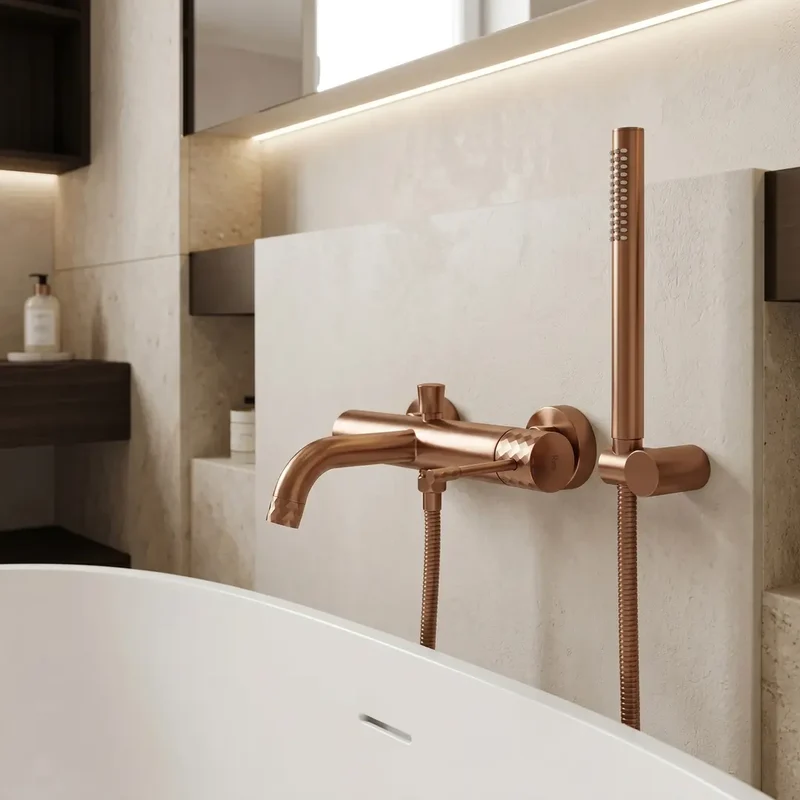 Badewannenarmatur Lungo Diamond Kupfer Matt