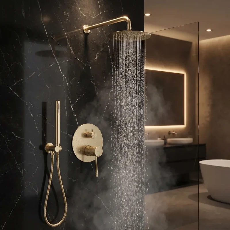 Unterputz Dusche Lungo Diamond Gold Matt