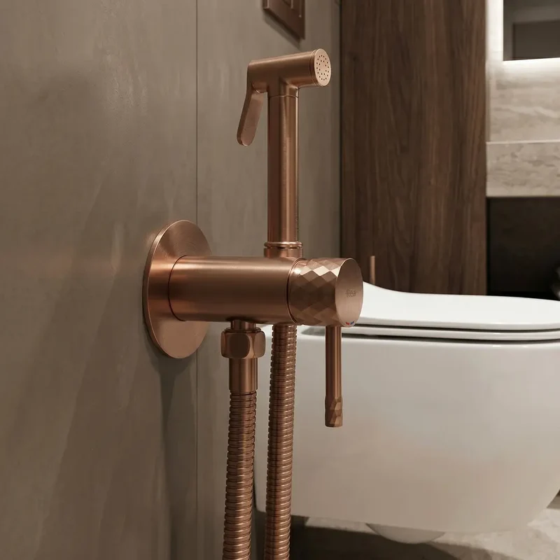Bidetarmatur Lungo Loop Diamond Kupfer Matt