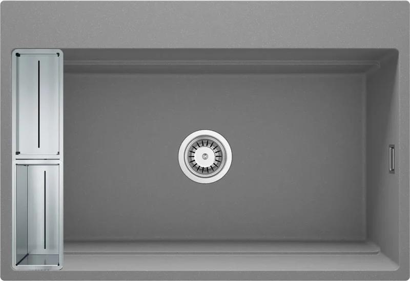 DEANTE Magnetic Granitspülbecken Magnetisch // Grau Metallic // ZRM-S10B