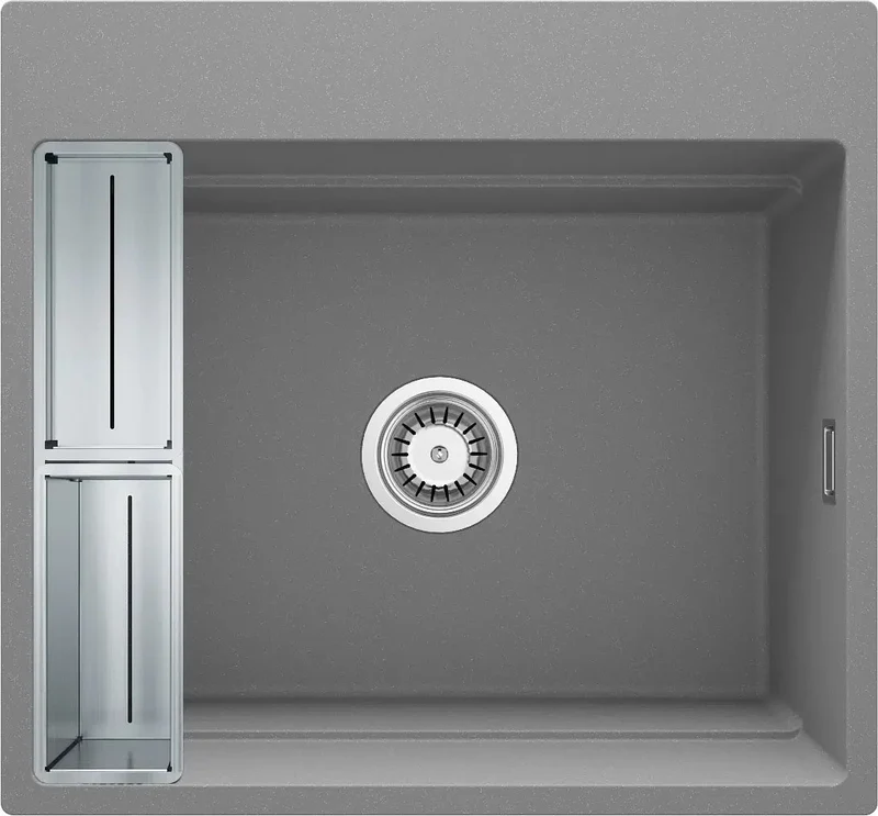 DEANTE Magnetic Granitspülbecken Magnetisch // Grau Metallic // ZRM-S10A