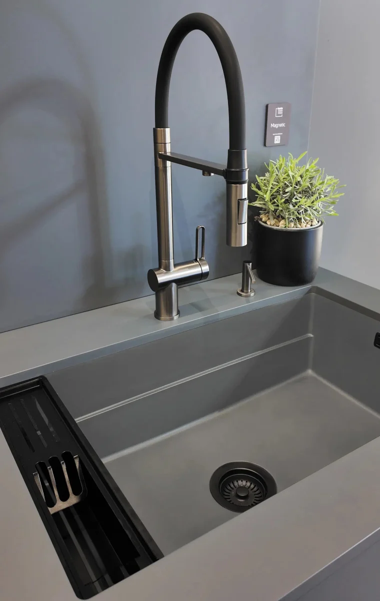 DEANTE Magnetic Granitspülbecken Magnetisch // Grau Metallic // ZRM-S10A
