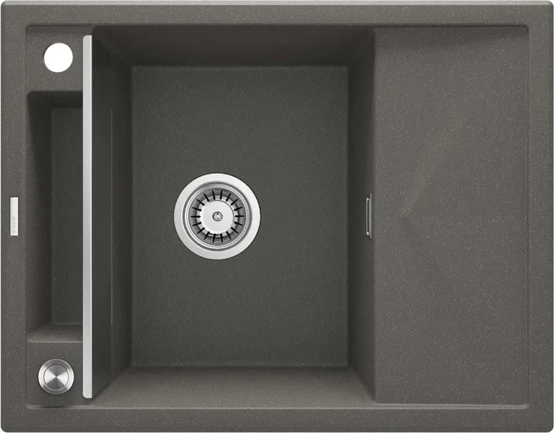 DEANTE Magnetic Granitspülbecken Magnetisch mit Abtropffläche // Anthrazit Metallic // ZRM-T11A