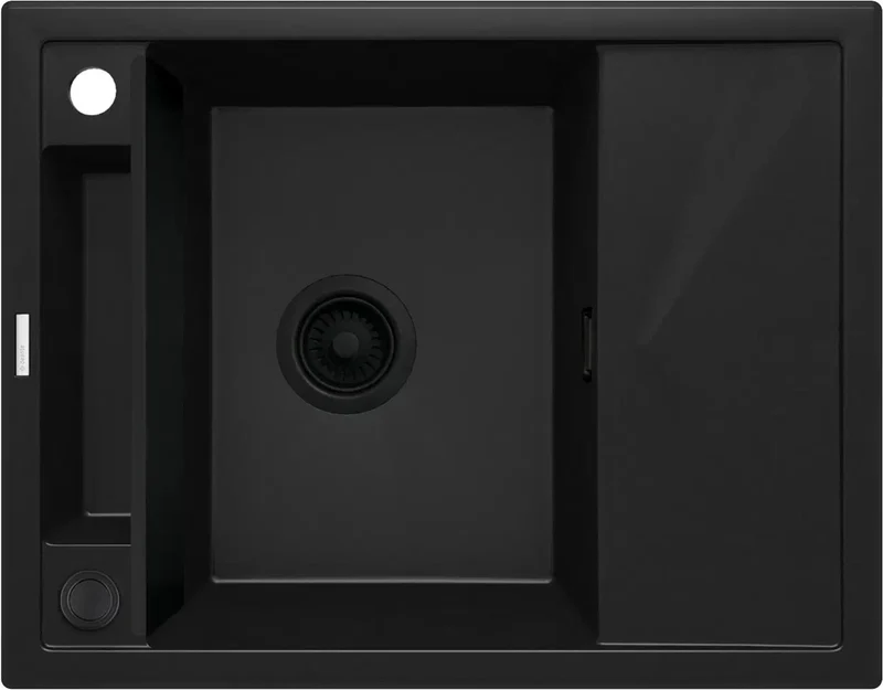 DEANTE Magnetic Granitspülbecken Magnetisch mit Abtropffläche // Nero // ZRM-N11A