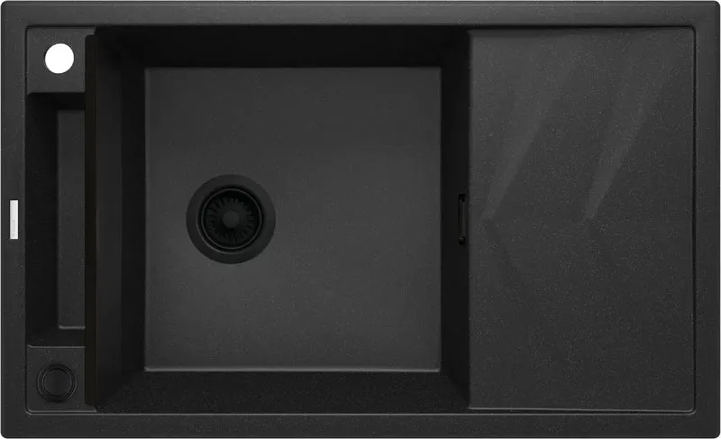 DEANTE Magnetic Granitspülbecken Magnetisch mit Abtropffläche // Graphit Metallic // ZRM-G113