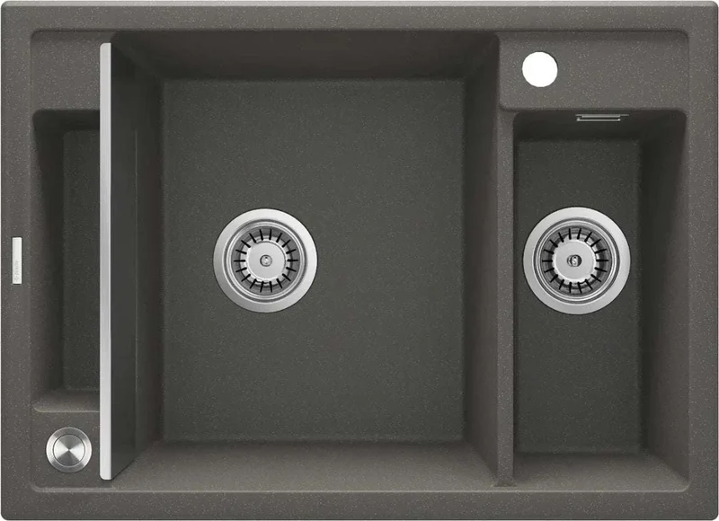 DEANTE Magnetic Granitspülbecken Magnetisch // Anthrazit Metallic - 1.5-Becken // ZRM-T103