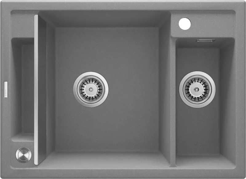 DEANTE Magnetic Granitspülbecken Magnetisch // Grau Metallic - 1.5-Becken // ZRM-S103