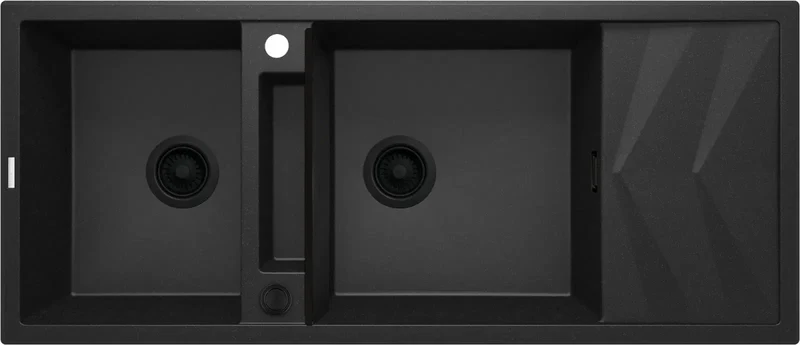 DEANTE Magnetic Granitspülbecken Magnetisch mit Abtropffläche - 2 Becken // Graphit Metallic // ZRM-G213
